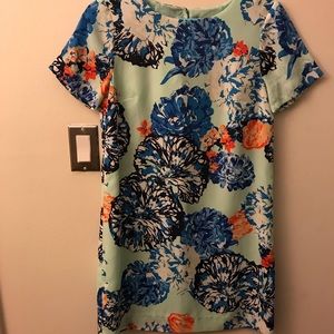 Jcrew bright floral shift dress